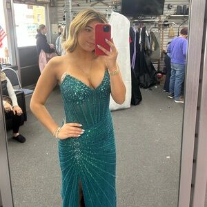 Portia and Scarlett teal prom dress